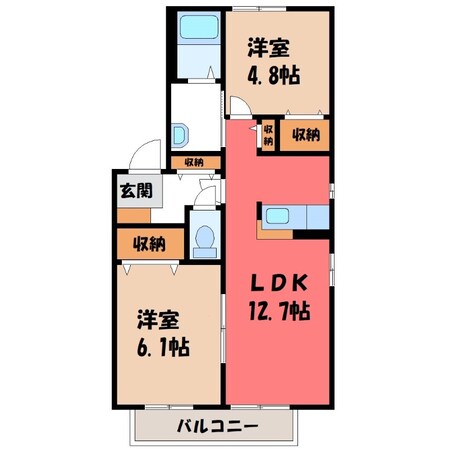 古河駅 徒歩22分 1階の物件間取画像